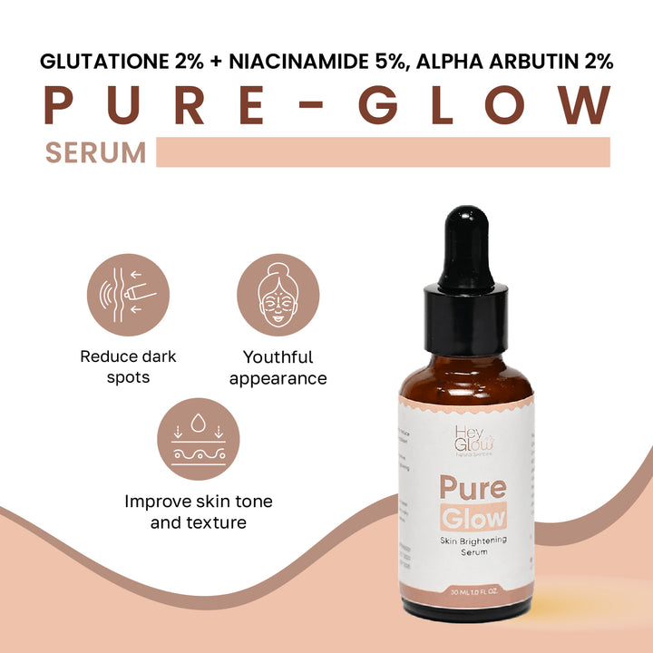 Pure Glow Best Skin Whitening Serum, HeyGlow Skin Care,