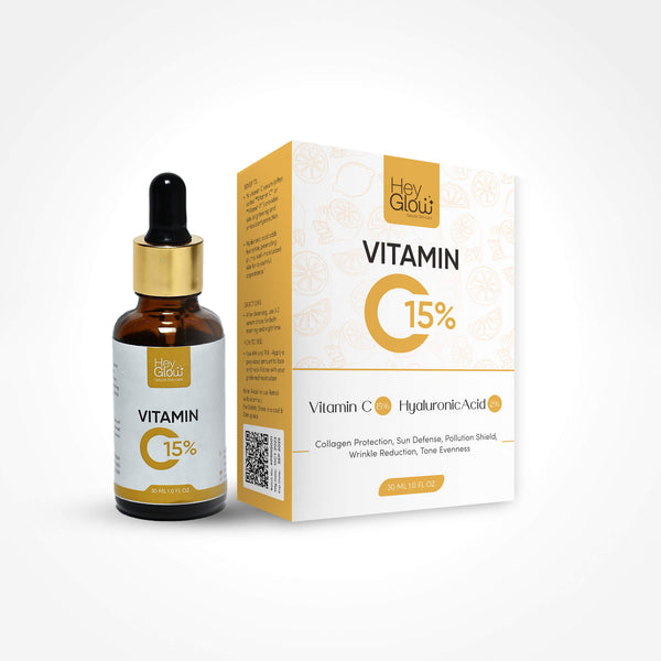 Serum Vitamin C for skin brightening, HeyGlow Face whitening serum, Hey Glow skin care brand,